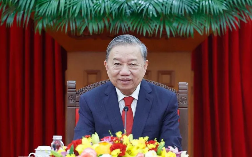 Tổng Bí thư Tô Lâm điện đàm với Tổng Bí thư, Chủ tịch nước Cộng hòa Nhân dân Trung Hoa Tập Cận Bình. (Ảnh: Thống Nhất/TTXVN)