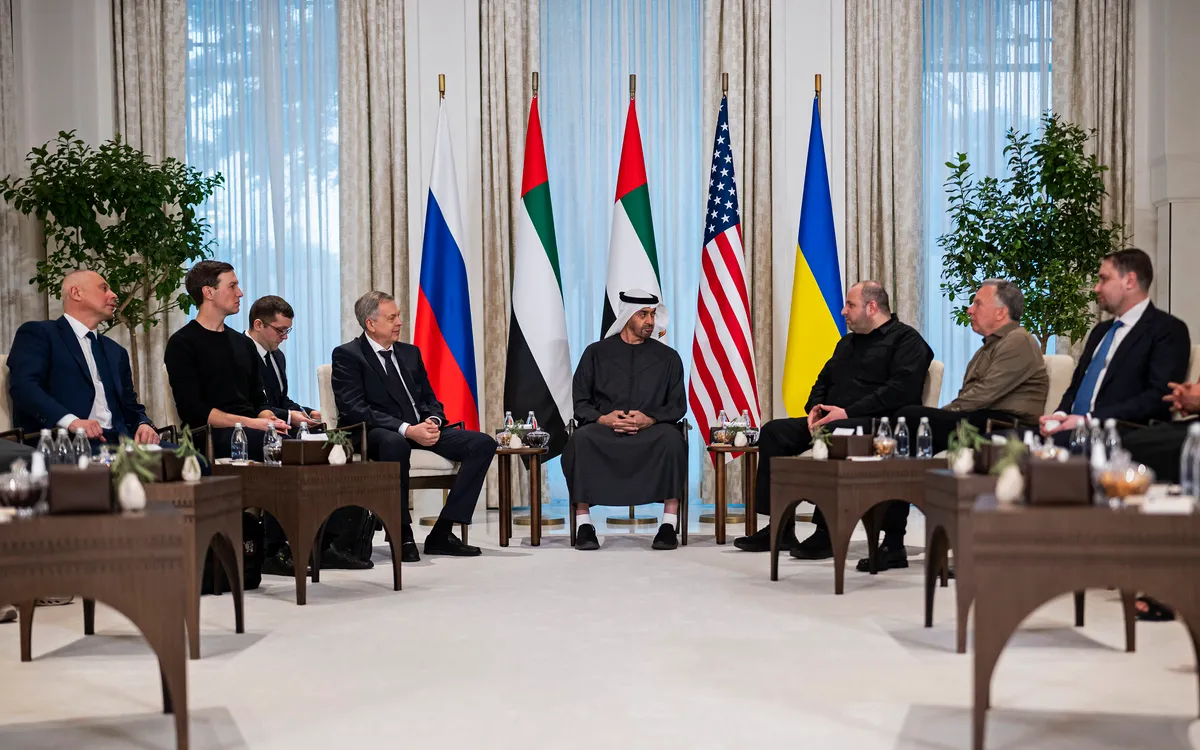 Cuộc đàm phán giữa Nga, Ukraine và Mỹ diễn ra tại Abu Dhabi, UAE (Ảnh: UAE Presidential Court/AFP)