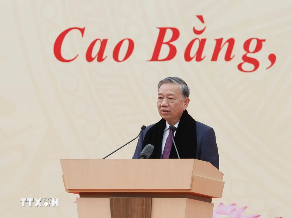 Tổng Bí thư Tô Lâm: Cao Bằng cùng cả nước bước đi vững chắc trên con đường phát triển - Ảnh 3.