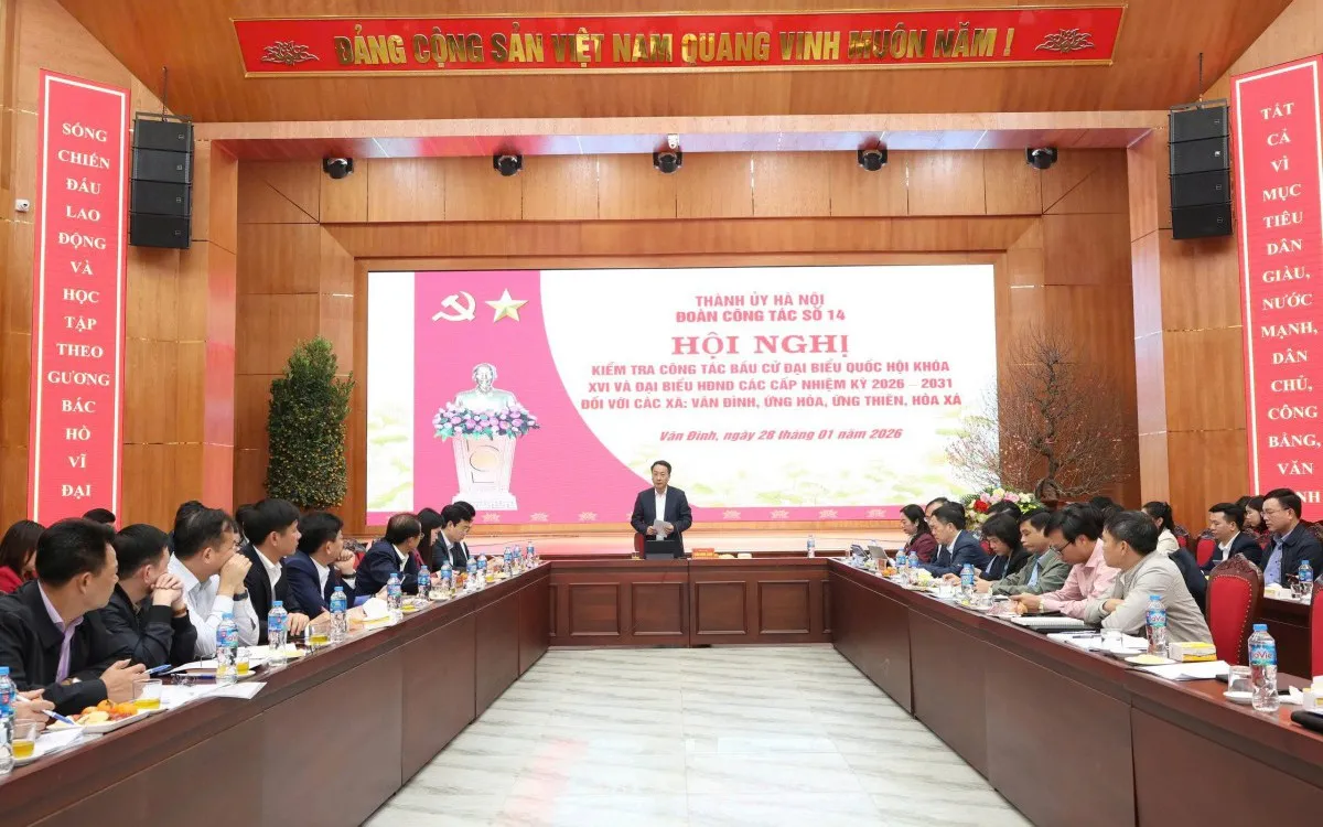 H&agrave; Nội kiểm tra c&ocirc;ng t&aacute;c bầu cử, bảo đảm tiến độ kịp thời, đ&uacute;ng luật - Ảnh 1.