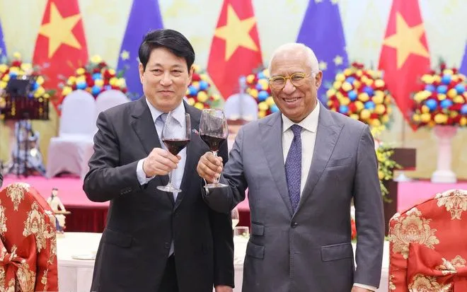 Chủ tịch nước chủ trì chiêu đãi trọng thể Chủ tịch Hội đồng châu Âu - Ảnh 3.