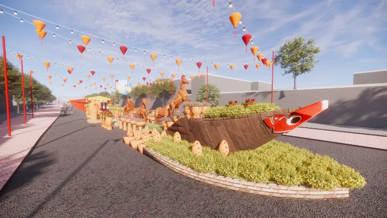 Chợ hoa Xuân “Trên bến dưới thuyền” tái hiện không gian Tết xưa giữa lòng TP.HCM- Ảnh 1. Chợ hoa Xuân “Trên bến dưới thuyền” tái hiện không gian Tết xưa giữa lòng TP.HCM- Ảnh 1.