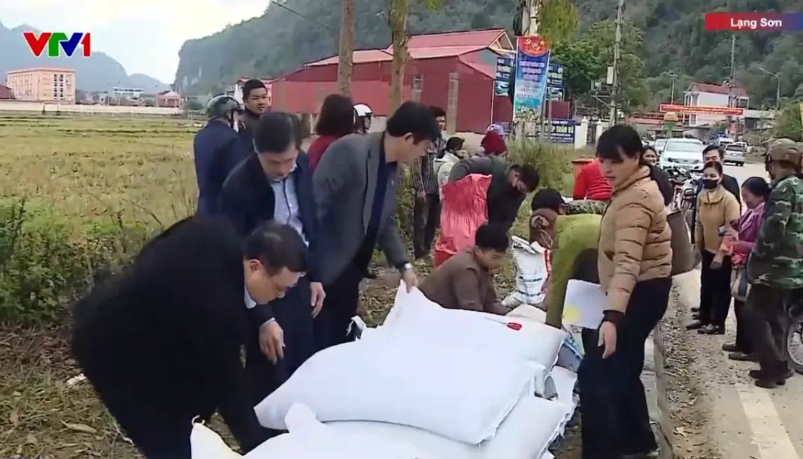 Lạng Sơn cấp phát gần 192 tấn gạo cho người dân khó khăn dịp Tết - Ảnh 1.