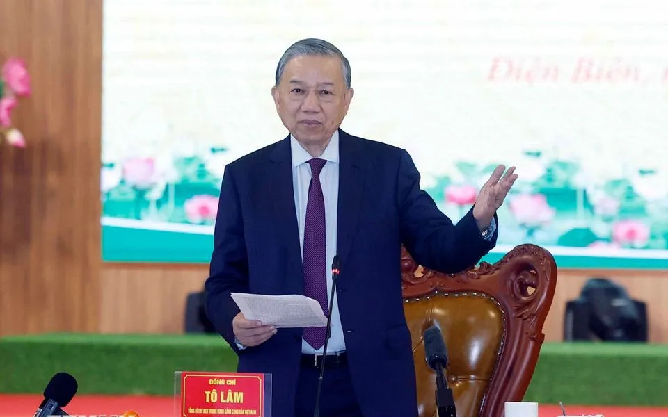 Tổng B&iacute; thư T&ocirc; L&acirc;m: Điện Bi&ecirc;n cần đổi mới tư duy, n&acirc;ng cao năng lực quản trị để bứt ph&aacute;- Ảnh 1.