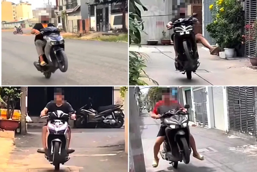 Xác minh clip nam thanh niên bốc đầu, nẹt ga để quảng bá tiệm sửa xe- Ảnh 1. Xác minh clip nam thanh niên bốc đầu, nẹt ga để quảng bá tiệm sửa xe- Ảnh 1.