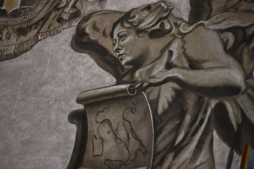 Ch&acirc;n dung Thủ tướng Italy bị x&oacute;a khỏi b&iacute;ch họa trong nh&agrave; thờ ở Rome - Ảnh 1.