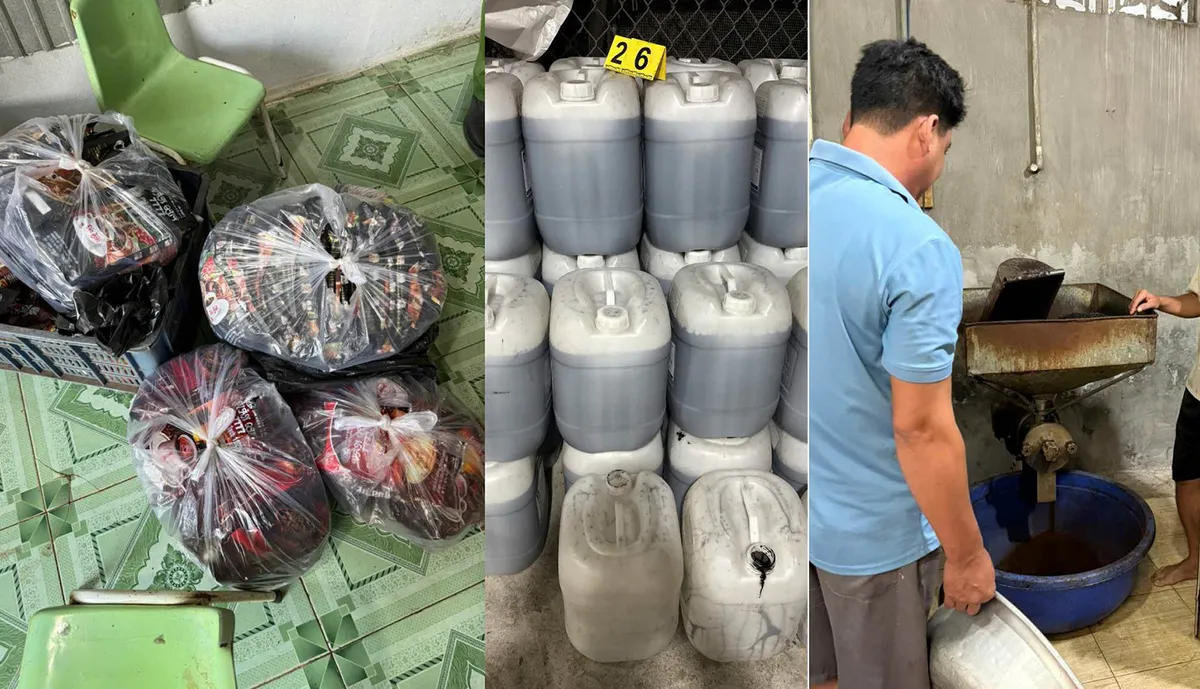 An Giang ph&aacute;t hiện, thu giữ h&agrave;ng chục tấn nguy&ecirc;n liệu trong vụ sản xuất c&agrave; ph&ecirc; bột giả - Ảnh 1.