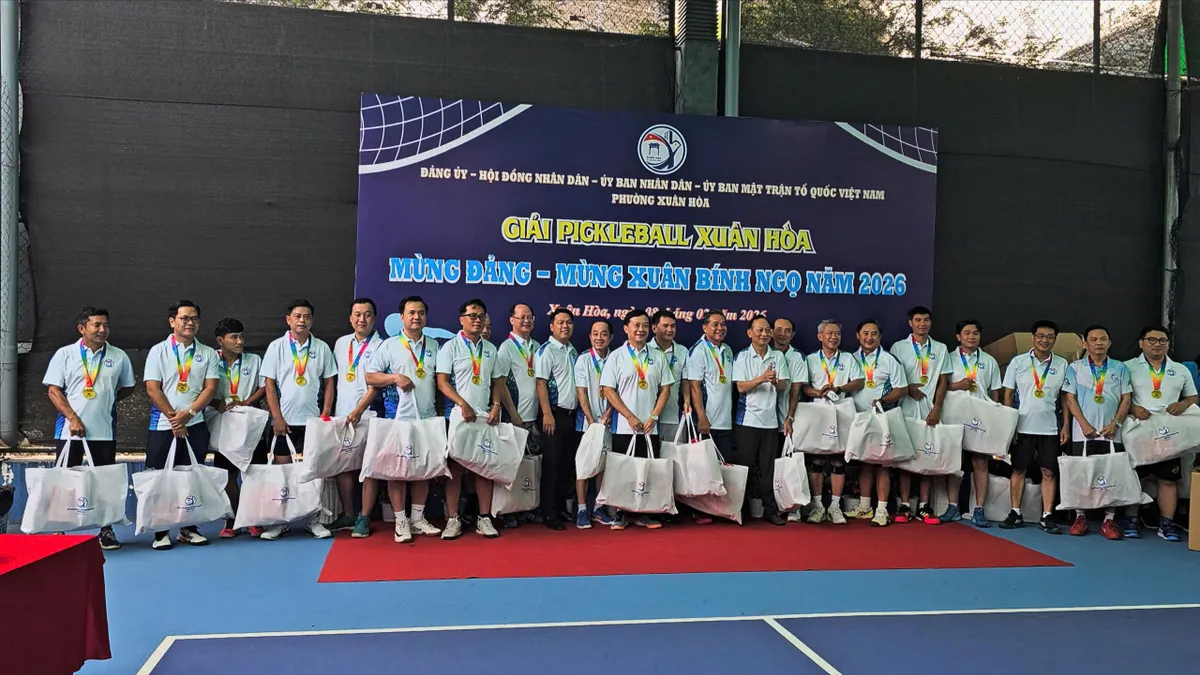 Phường Xu&acirc;n H&ograve;a tổ chức th&agrave;nh c&ocirc;ng Giải Pickleball Xu&acirc;n H&ograve;a "Mừng Đảng &ndash; Mừng Xu&acirc;n B&iacute;nh Ngọ 2026"- Ảnh 1.