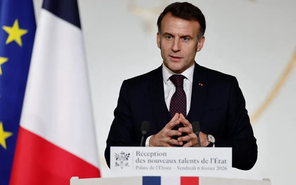 Tổng thống Pháp Emmanuel Macron tại Điện Elysee, Paris ngày 6/2. (Ảnh: AFP)