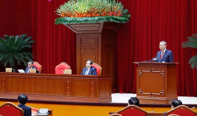 Tổng B&iacute; thư T&ocirc; L&acirc;m gặp mặt th&agrave;nh vi&ecirc;n c&aacute;c Tiểu ban chuẩn bị Đại hội XIV của Đảng - Ảnh 1.