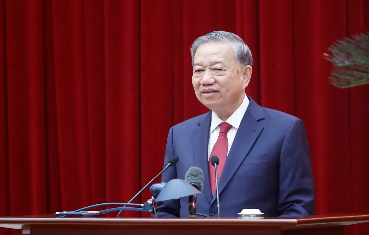 Ph&aacute;t biểu của Tổng B&iacute; thư T&ocirc; L&acirc;m tại buổi gặp mặt c&aacute;c Tiểu ban chuẩn bị Đại hội XIV - Ảnh 1.