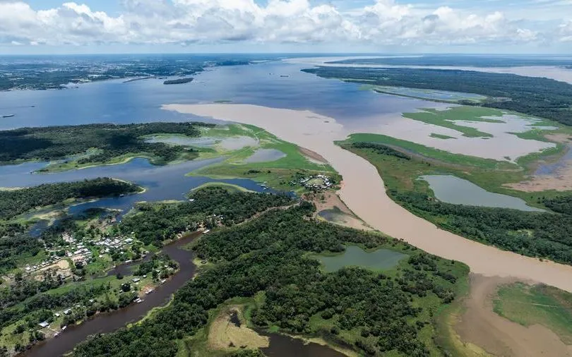 Lưu vực các nhánh sông Amazon gần Manaus, thủ phủ của bang Amazonas, Brazil (Ảnh: Tân Hoa Xã) 