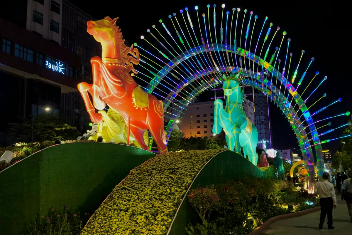 Biển người đổ về Đường hoa Nguyễn Huệ ngay sau lễ khai mạc - Ảnh 9.