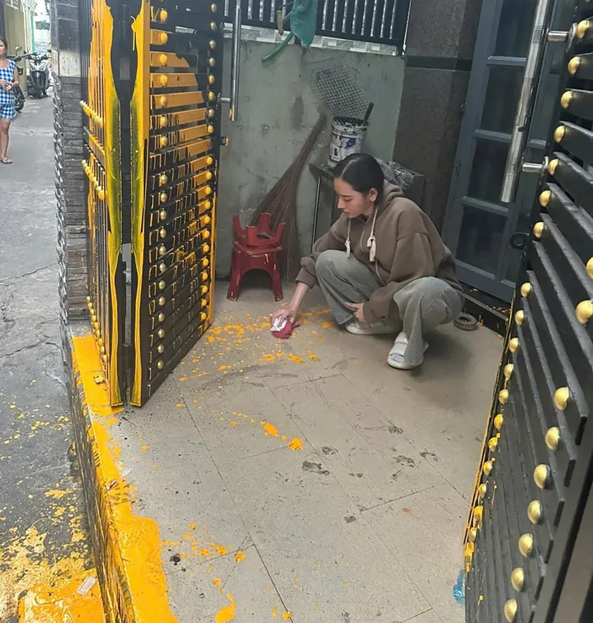 C&ocirc; g&aacute;i bị bắt giam v&igrave; tạt sơn nh&agrave; người y&ecirc;u cũ ở TP Hồ Ch&iacute; Minh- Ảnh 2.