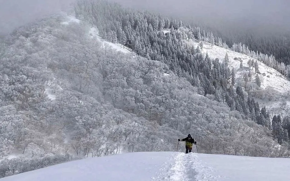 Một du khách leo núi Ryozen, Nhật Bản ngày 31/1 (Ảnh minh họa: Yamap)