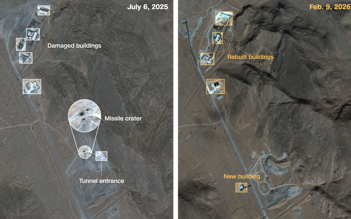 Hình ảnh vệ tinh cho thấy Iran đang gia cố các cơ sở quân sự và điểm hạt nhân then chốt (Ảnh: CNN)