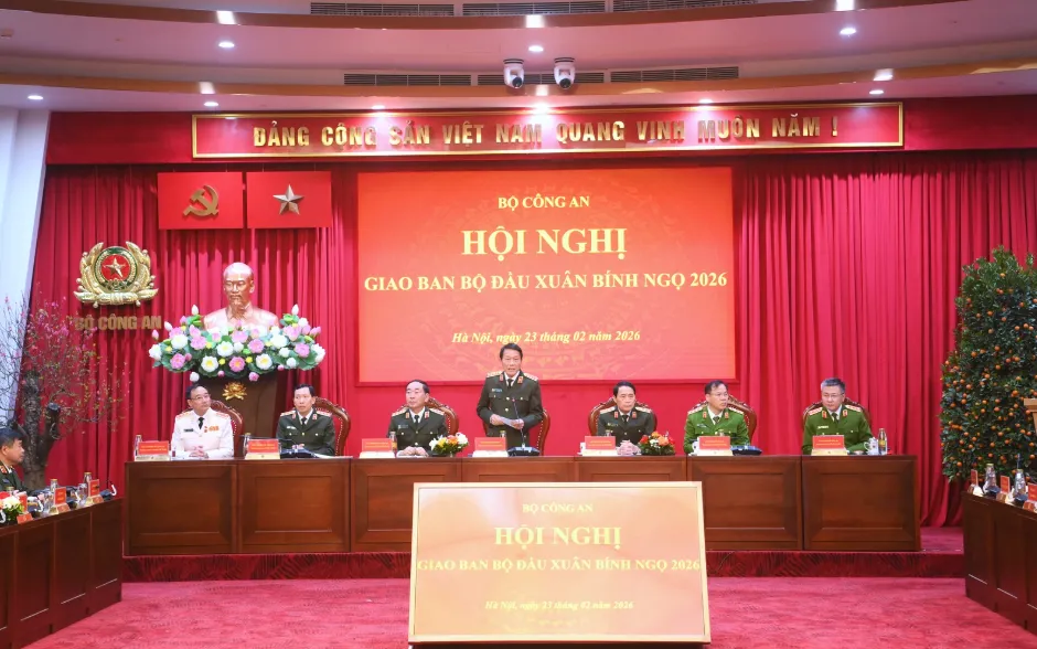 Bộ trưởng Lương Tam Quang chủ trì Hội nghị. Ảnh: Bộ Công an