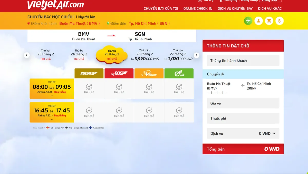 Gi&aacute; v&eacute; m&aacute;y bay H&agrave; Nội - TP Hồ Ch&iacute; Minh tăng vọt sau Tết - Ảnh 4.