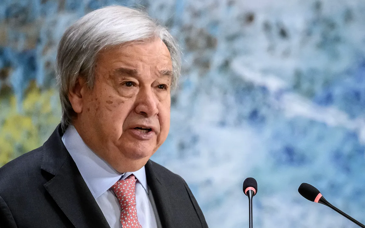 Tổng thư ký Liên hợp quốc Antonio Guterres phát biểu tại lễ khai mạc phiên họp thứ 61 của Hội đồng Nhân quyền Liên hợp quốc, ngày 23/2/2026 (Ảnh: AFP)