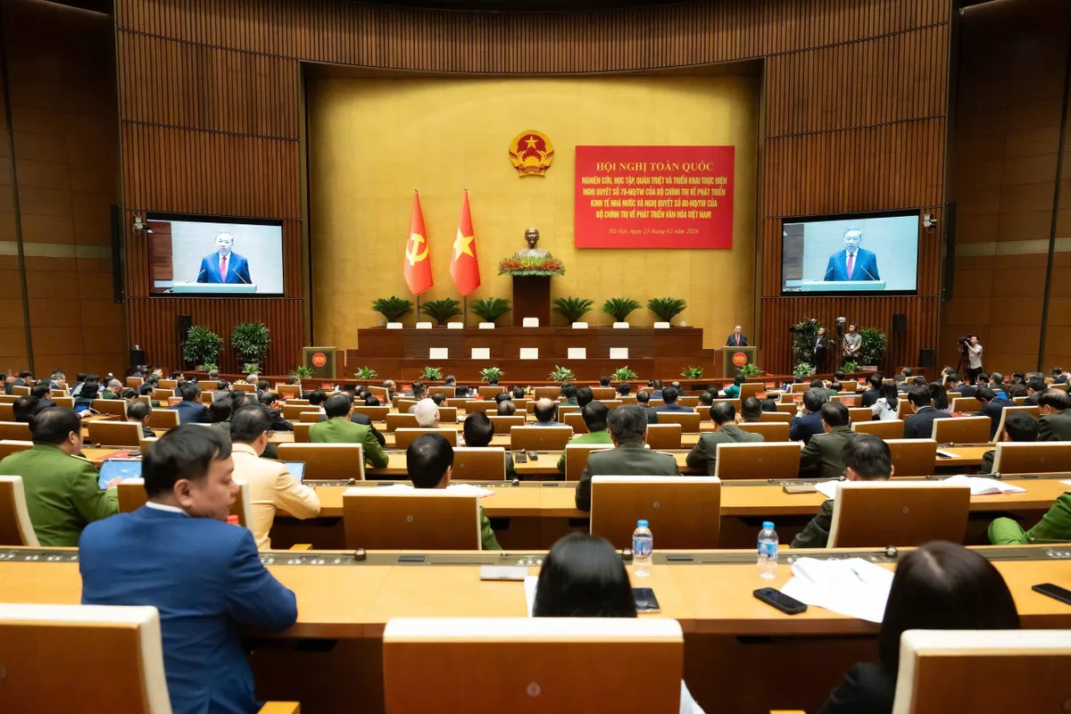 Ph&aacute;t biểu của Tổng B&iacute; thư T&ocirc; L&acirc;m tại Hội nghị to&agrave;n quốc qu&aacute;n triệt, triển khai Nghị quyết số 79 v&agrave; Nghị quyết số 80 - Ảnh 1.