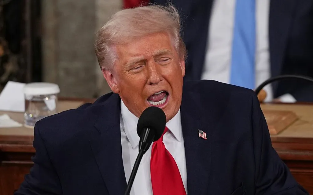 Tổng thống Mỹ Donald Trump phát biểu Thông điệp Liên bang tại Điện Capitol ở Washington, ngày 24/2/2026. (Ảnh: AP)