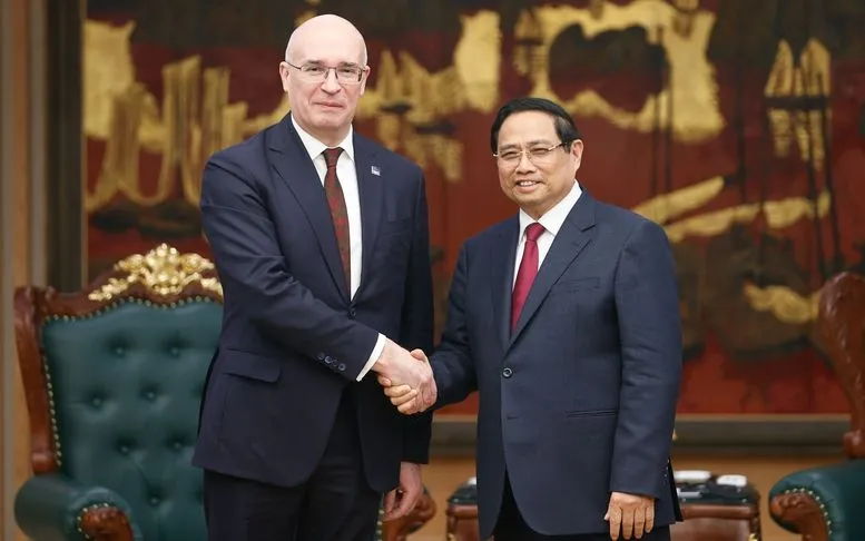 Thủ tướng Chính phủ Phạm Minh Chính tiếp ông Andrey Kondrashov, Tổng Giám đốc Hãng thông tấn TASS của Liên bang Nga