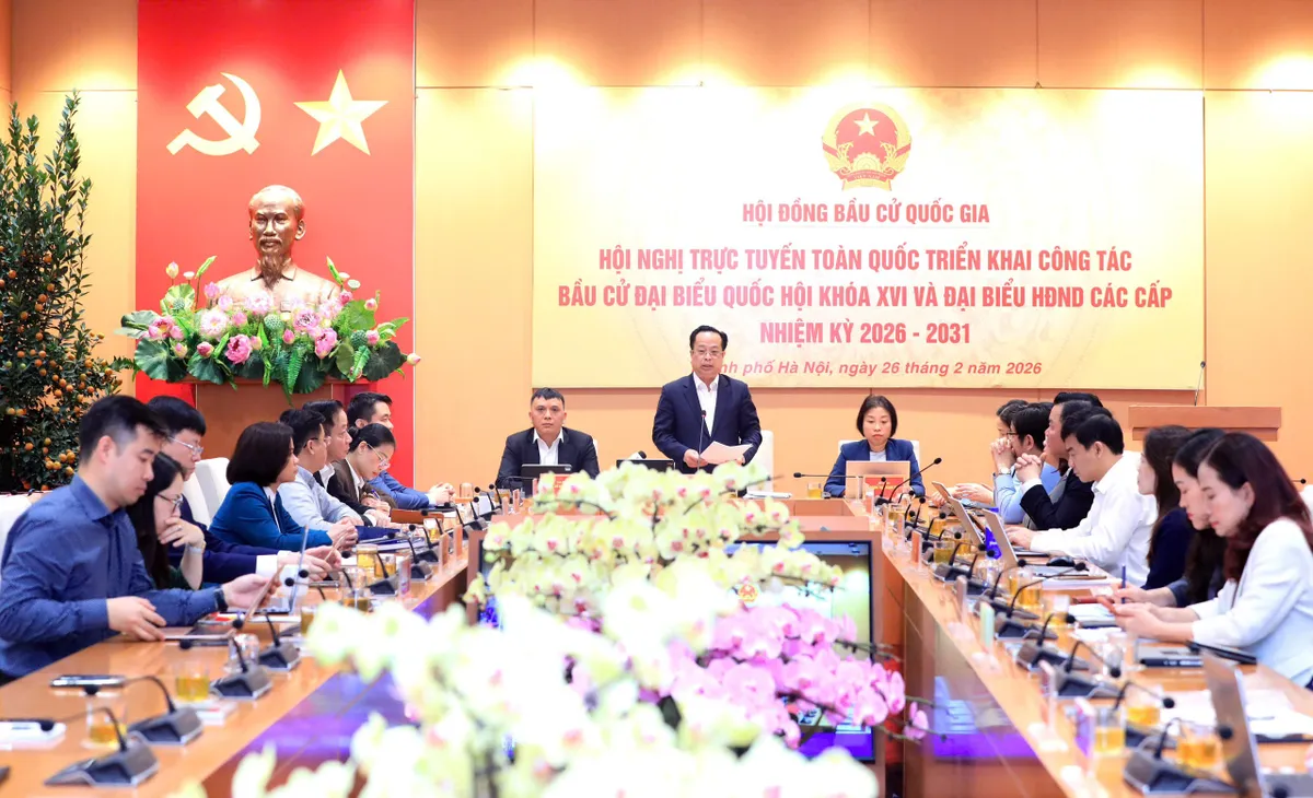 Chủ tịch Quốc hội Trần Thanh Mẫn chủ tr&igrave; Hội nghị trực tuyến to&agrave;n quốc về c&ocirc;ng t&aacute;c bầu cử - Ảnh 4.