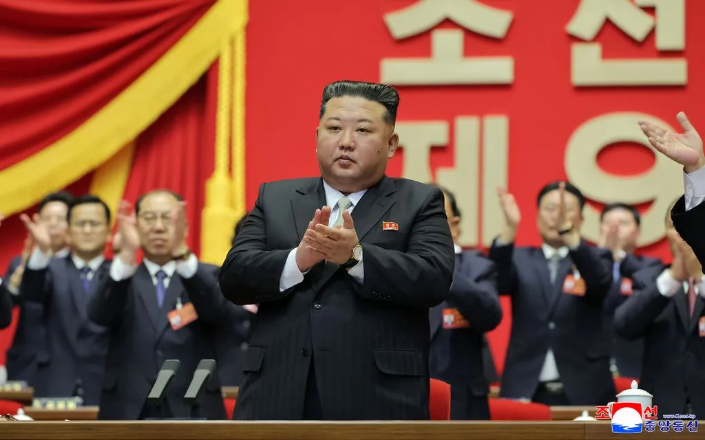 Chủ tịch Kim Jong-un tại Đại hội Đảng Lao động Triều Tiên ở Bình Nhưỡng, ngày 22/2/2026 (Ảnh: KCNA/AP)