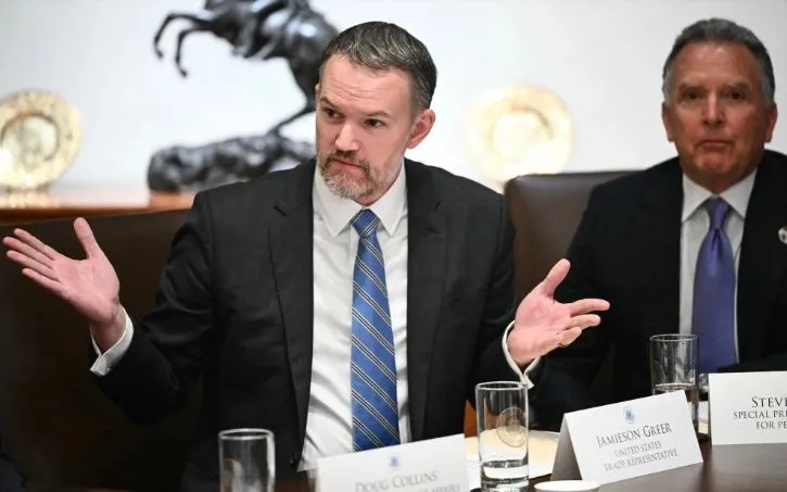 Trưởng đại diện Thương mại Mỹ Jamieson Greer tại Nhà Trắng ngày 26/8/2025. Ảnh: AFP