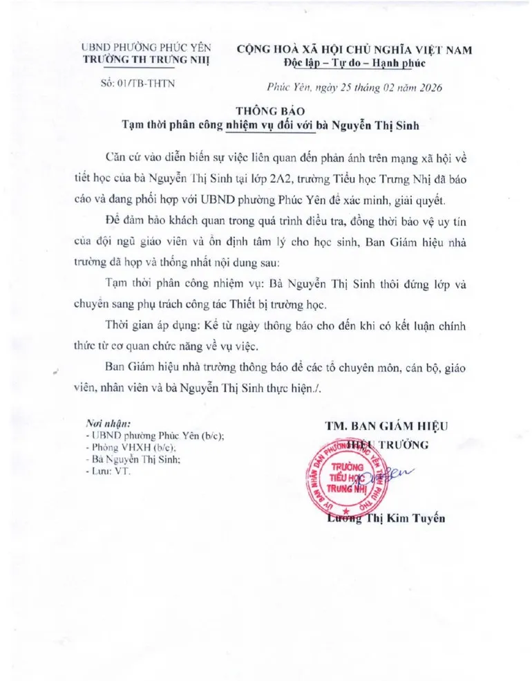 Sự thật về vụ "học sinh liếm đất" tại Trường tiểu học Trưng Nhị, tỉnh Phú Thọ - Ảnh 1.