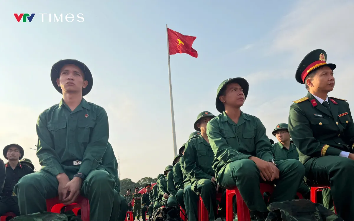 Các tân binh trong ngày tòng quân 2026 tại tỉnh Đắk Lắk.