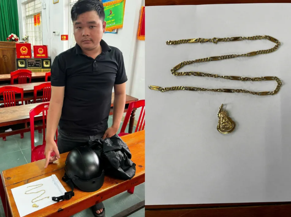 7 giờ truy bắt nghi phạm cướp giật d&acirc;y chuyền giữa ban ng&agrave;y ở Quảng Ng&atilde;i - Ảnh 1.