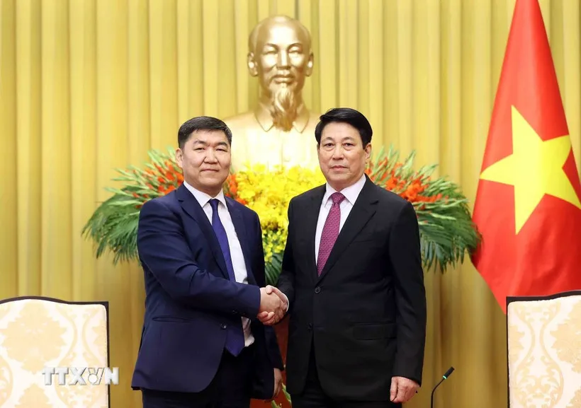 Chủ tịch nước Lương Cường tiếp Chánh án Tòa án Tối cao Mông Cổ - Ảnh 1.