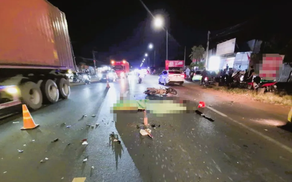 Hiện trường một vụ tai nạn giao thông.