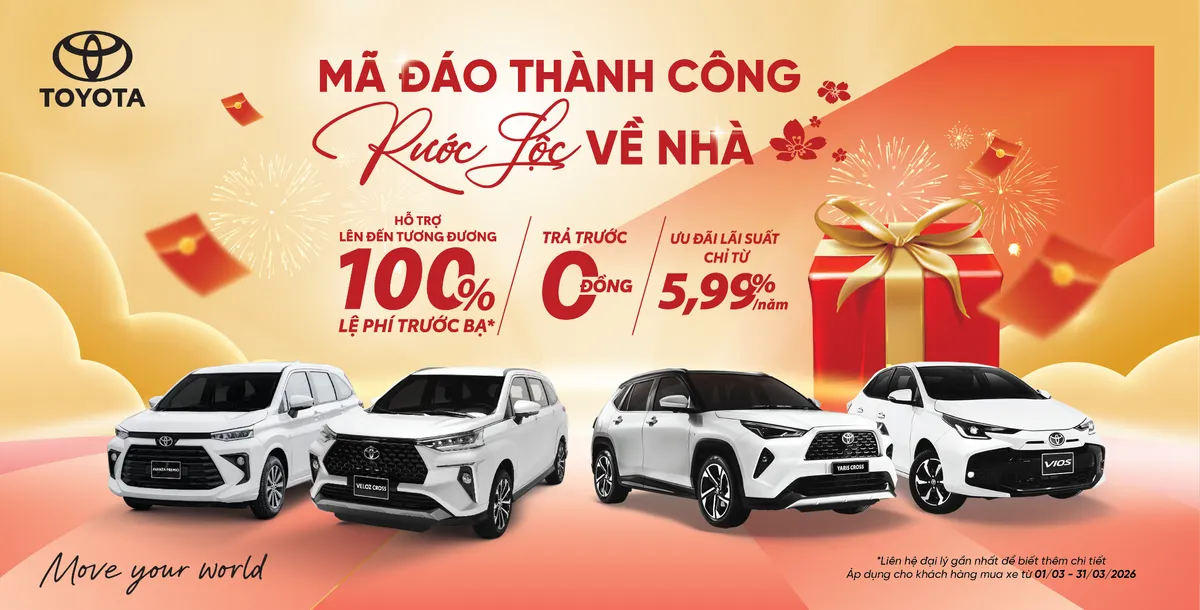 Giảm chi ph&iacute; lăn b&aacute;nh với ưu đ&atilde;i đến 100% thuế trước bạ từ Toyota trong th&aacute;ng 3- Ảnh 1.
