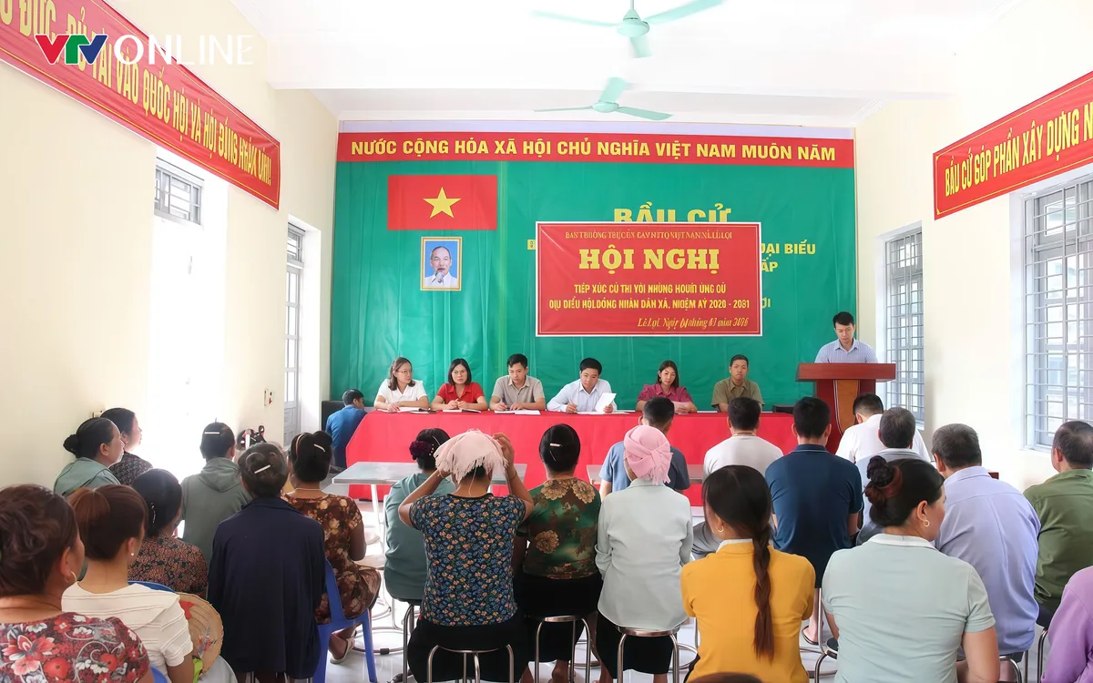 Hội nghị tiếp xúc cử tri tại xã Lê Lợi nhằm lấy ý kiến nhận xét đối với người ứng cử đại biểu HĐND xã nhiệm kỳ 2026–2031.