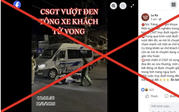 Thông tin đang lan truyền trên mạng về lực lượng CSGT Công an TP Cần Thơ là sai sự thật- Ảnh: NLĐO