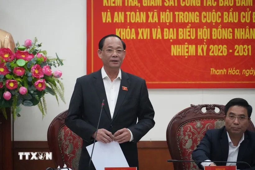 Ph&oacute; Chủ tịch Quốc hội Trần Quang Phương kiểm tra c&ocirc;ng t&aacute;c bầu cử tại Thanh H&oacute;a - Ảnh 1.