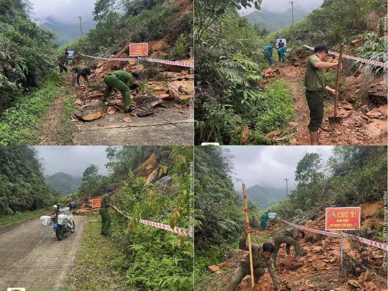 Quảng Ng&atilde;i: Khẩn trương khắc phục sạt lở đường li&ecirc;n x&atilde;, đảm bảo giao th&ocirc;ng phục vụ bầu cử- Ảnh 2.