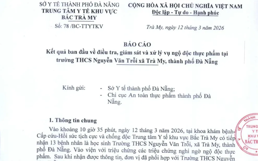 Báo cáo điều tra, giám sát và xử lý vụ việc.