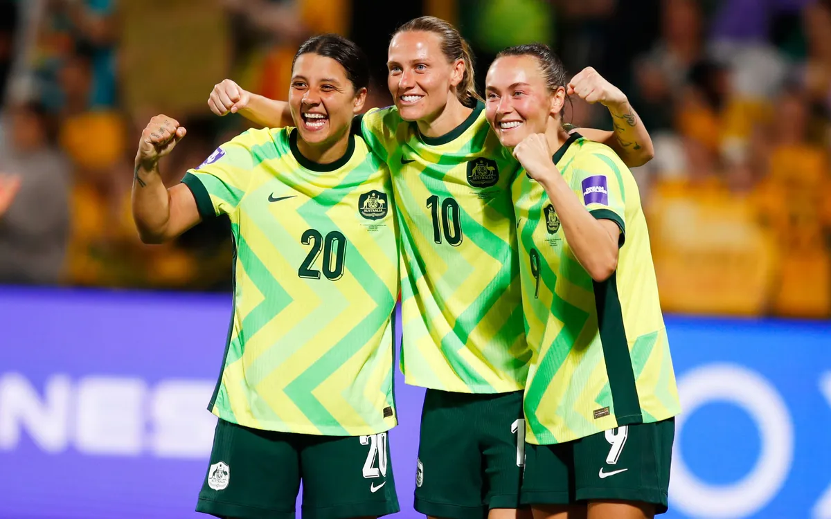 Vượt qua ĐT CHDCND Triều Tiên, ĐT Australia là cái tên đầu tiên đại diện cho châu Á dự VCK World Cup bóng đá nữ 2027. (Ảnh: AP)