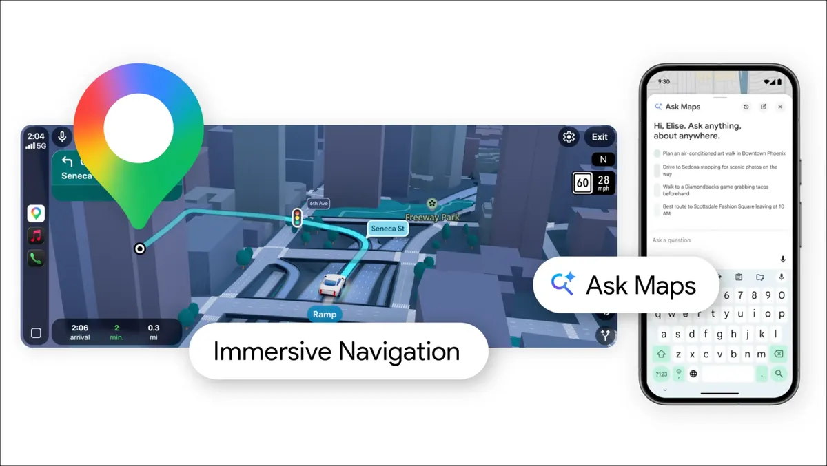 Google Maps nâng cấp lớn với AI và điều hướng 3D, thay đổi cách người dùng lái xe- Ảnh 1. Google Maps nâng cấp lớn với AI và điều hướng 3D, thay đổi cách người dùng lái xe- Ảnh 1.