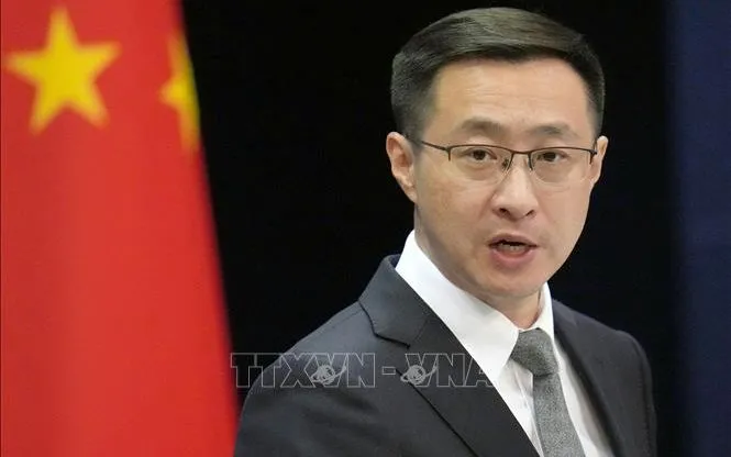Người phát ngôn Bộ Ngoại giao Trung Quốc Lâm Kiếm (Ảnh tư liệu: Kyodo/TTXVN)