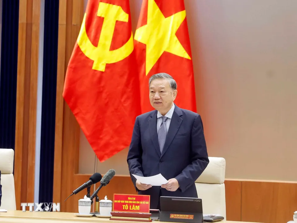 Tổng B&iacute; thư T&ocirc; L&acirc;m l&agrave;m việc với Ban Chấp h&agrave;nh Đảng bộ TP Hải Ph&ograve;ng - Ảnh 2.