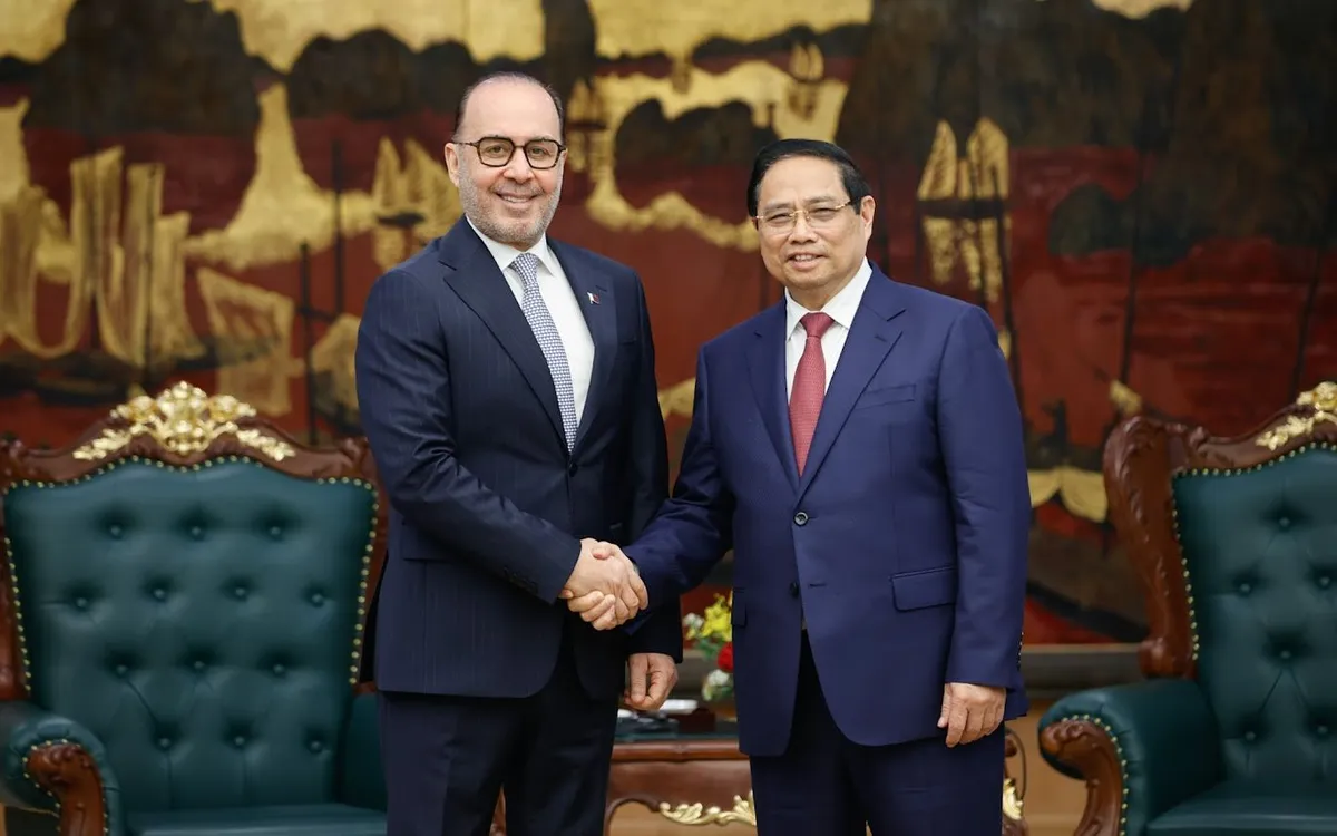 Thủ tướng Phạm Minh Chính tiếp Đại sứ Nhà nước Qatar tại Việt Nam Khalid Ali Abdullah Abel - Ảnh: VGP/Nhật Bắc