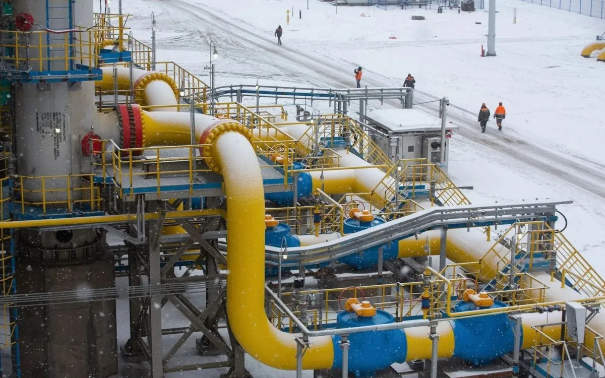 Điểm xuất phát của hệ thống đường ống dẫn khí đốt tự nhiên Nord Stream 2 ở Ust-Luga, Nga. Ảnh: Bloomberg/TTXVN