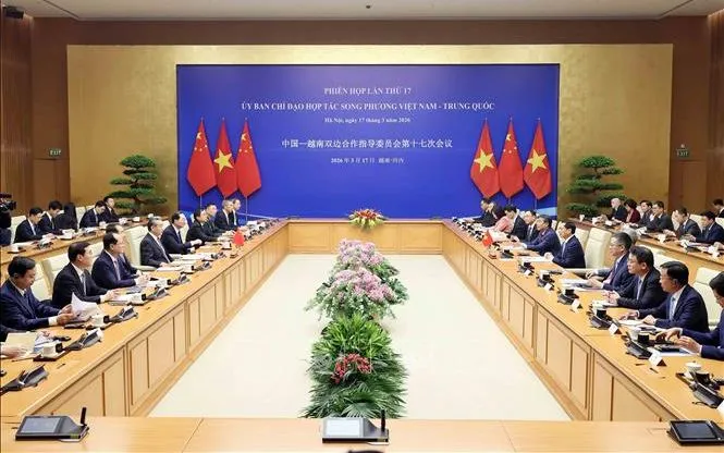 Phiên họp lần thứ 17 Ủy ban Chỉ đạo hợp tác song phương Việt Nam - Trung Quốc. Ảnh: An Đăng/TTXVN