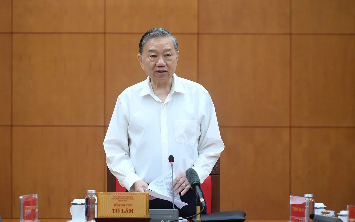 Tổng Bí thư Tô Lâm phát biểu tại cuộc họp Thường trực Ban Chỉ đạo Trung ương về phòng, chống tham nhũng, lãng phí, tiêu cực. Ảnh: Nhân Dân