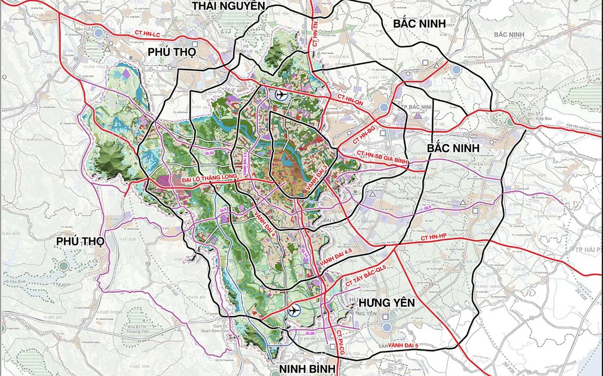 Mạng lưới giao thông quy hoạch Thủ đô tầm nhìn 100 năm