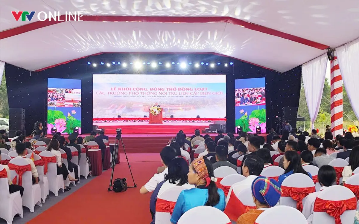 Ngày 19/3, Nghệ An khởi công xây dựng thêm 11 trường phổ thông nội trú liên cấp tại các xã biên giới. Ảnh Phan Ngọc